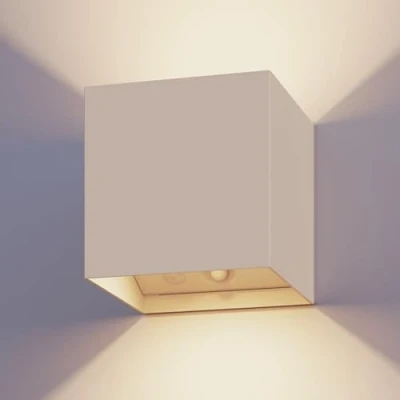 Image de Calex Applique d&#039;extérieur LED à détecteur de mouvement Volterra, sable, IP44