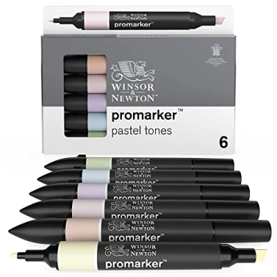 Image de Winsor &amp; Newton Promarker Set de 6 Tons Pastels