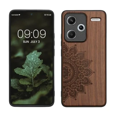 Image de kwmobile Housse Compatible avec Xiaomi Redmi Note 13 Pro+ 5G / Pro Plus Coque Étui de Protection Rigide Antichoc Cadre en TPU Brun foncé