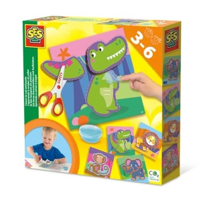 Image de SES Creative 14042 J&#039;apprends à couper et coller, ciseaux sûrs, set complet pour jeunes enfants