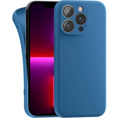 Image de MyGadget Coque Compatible avec Apple iPhone 13 Pro Case TPU Souple &amp; Soft Cover Protection Extra Fine Légère Étui Coloré Anti Choc et Rayures Bleu foncé