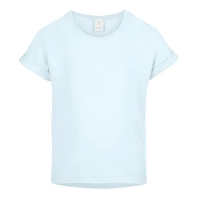 Image de Merry Style T Shirt Fille Coton Manches Courtes Retournées Col Rond Classique MS 468 (BleuClair, 11 12 Ans)