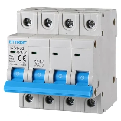 Image de ZOREI Interrupteur magnétothermique automatique, 4P 220 V et 380 6 kA, pour Mono Phase Triphase, MCB C20 20 A