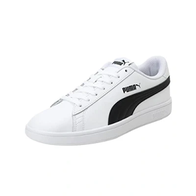 Image de Puma Smash v2 L Baskets Mixte, Blanc Noir, 37 EU