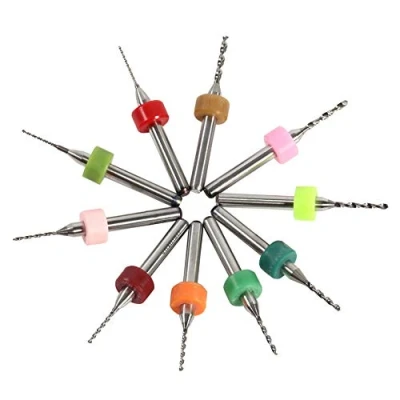 Image de Forets, mini forets au carbure cémenté pour carte d&#039;impression de circuits imprimés CNC, 10pcs (0.6 1.5mm)