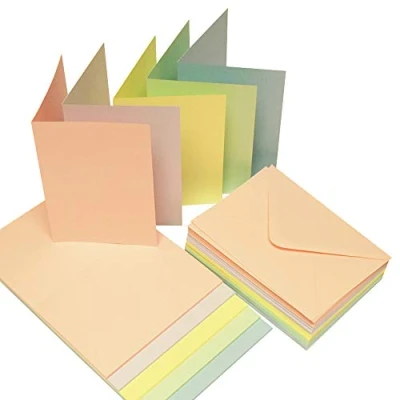 Image de Craft UK 2307 5X7 Assorted Pastel Card and Envelope pack of 40