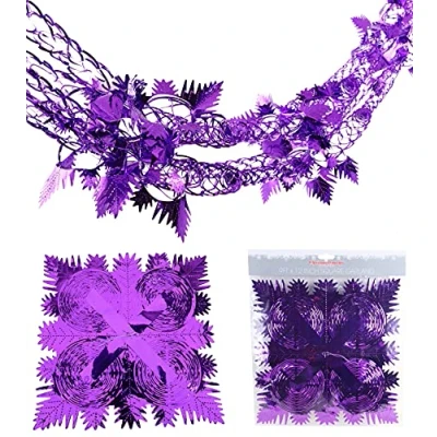Image de Christmas Concepts® 9 pi x 1 Grande Guirlande carrée en Aluminium à Suspendre Décoration de Noël (Violet)