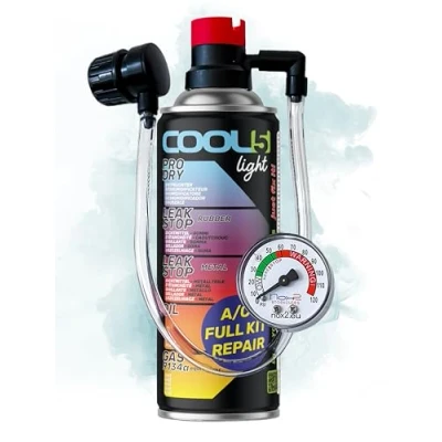 Image de Cool5 R134a Kit de recharge pour réfrigérant R134a, 5 en 1 HOBBY avec tuyau pression intégré manomètre