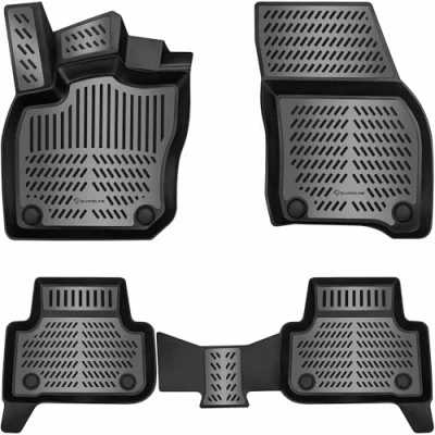 Image de ELMASLINE tapis en caoutchouc 3D pour VW Tiguan 3 (III) à partir de 2024 Bord extra haut 5 cm Accessoires sol 3ème génération