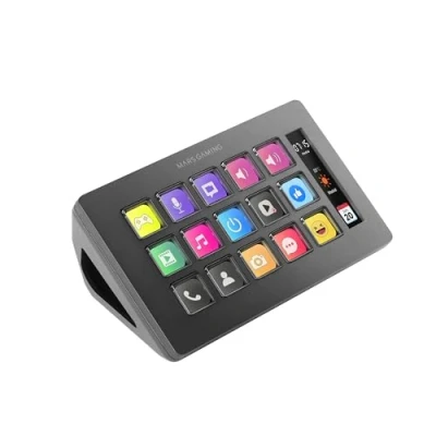 Image de MARSGAMING MSD One, Contrôle Deck Slim, 15 Touches LCD Personnalisables, Ecran Agrandi, Software de et Plug ins, Compact, Design Ergonomique Mince, Windows MacOS, Noir