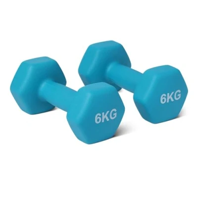 Image de Amazon Basics haltères en néoprène set, 6 kg, Cyan