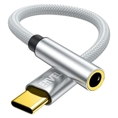 Image de Adaptateur USB C vers Prise Casque 3,5mm Type câble Audio stéréo DAC Compatible avec Huawei Mate40/30 P50/40, Samsung S22/S21/S20/S22+/Note20,Google Pixel 6/4XL, OnePlus 10/9/8T Argent