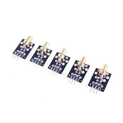 Image de ANGEEK Lot de 5 modules capteur laser KY 008 V 650 nm pour Arduino Raspberry DIY