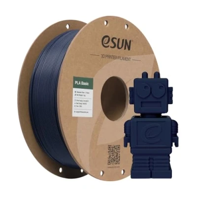 Image de eSUN Filament PLA 1,75 mm, Basic pour imprimante 3D, précision dimensionnelle +/ 0,03 bobine de 1 kg (2,2 LBS) Super Speedy bleu profond