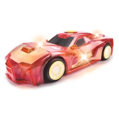 Image de Jada Toys Marvel Light Hero Iron Man Voiture Jouet de Super héros à partir 3 Ans avec Friction et Effets sonores Cool pour Enfants Piles incluses 15 cm