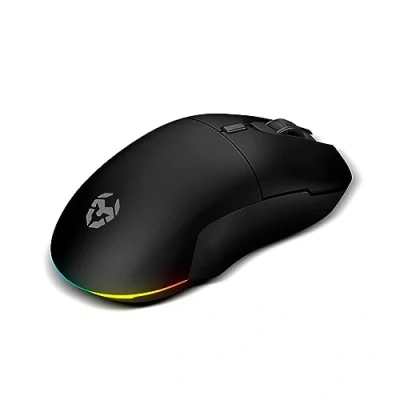 Image de KROM KOMET Souris de Jeu sans Fil RGB, capteur Optique précision Pixart PMW 3212, 8 Boutons, 5 Niveaux DPI jusqu&#039;à 2400, récepteur 2,4 GHz Inclus, USB, Noir