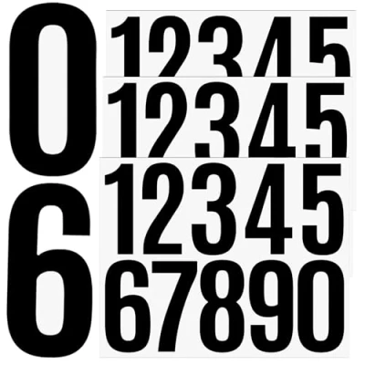 Image de 9 Feuilles Chiffre Autocollant, 1 Autocollant Numéro d&#039;Adresse de Maison, Numero Boite aux Lettres, 7,6 cm ÉTanches Autocollants Numéro, pour Fenêtre Porte Maison (noir)