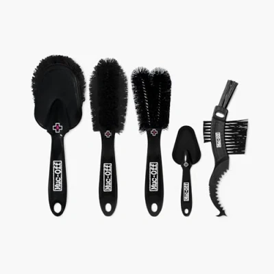 Image de Muc Off Kit de Brosses pour Vélo 5 pièces Qualité Supérieure avec Poils en Nylon Durable et Manches Ergonomiques Caoutchouc Moins Choc