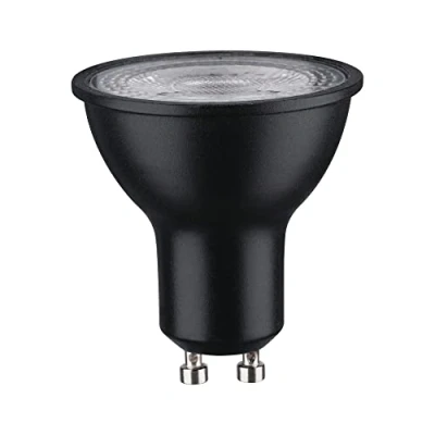 Image de Paulmann 28751 Lampe LED réflecteur RAL9004 7 watts gradable Ampoule Noir mat Lumière efficace Blanc chaud 2700 K GU10
