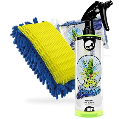 Image de Nuke Guys Bug Swipe Kit de Nettoyage Anti Insectes Voiture/Moto 1 l + éponge Swiper 2en1 Idéal pour Le la Moto, Les saletés tenaces, fientes d&#039;oiseaux, etc.