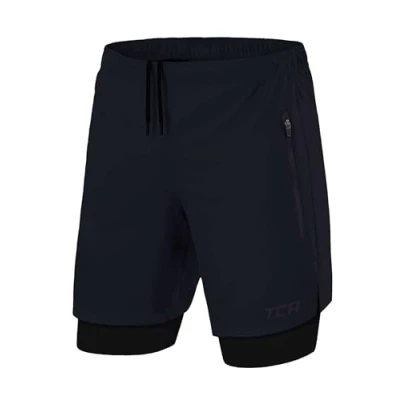 Image de TCA Ultra Short Running Homme Bleu Foncé/Noir (2X Poches Zippées), XL