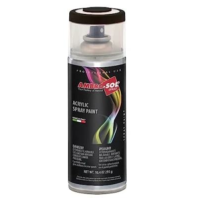 Image de Ambro Sol V400PAST6 Vernis Peinture Acrylique Multi Usage, Brillante pour Intérieur et Extérieur, Adapté a Tous Type de Matériau, Aérosol En Fer Blanc Recyclable 400 ml, Noir Mat