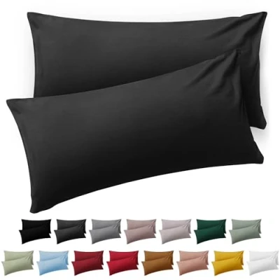 Image de Blumtal Taie Oreiller 50 x 70 Lot de 2 Housse Coussin Microfibre Taies d&#039;oreillers avec Fermeture enveloppe, certifiée Oeko Tex, Extra Douce et Lavable Anthracite