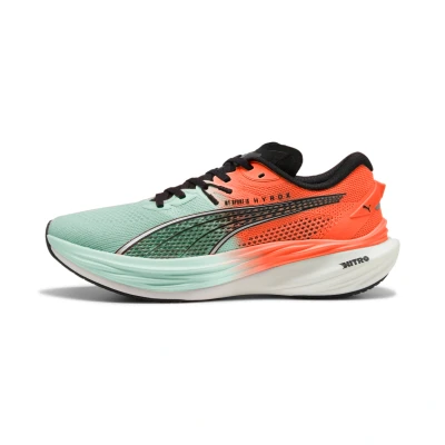 Image de Puma Hyrox Deviate Nitro Chaussures de running sur route, Taille: 48.5, Glowing red/mint melt Matière synthétique / textile