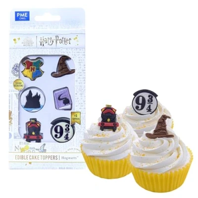 Image de PME Harry Potter Set de 6 Toppers Cupcakes Comestibles, Poudlard/Hogwarts