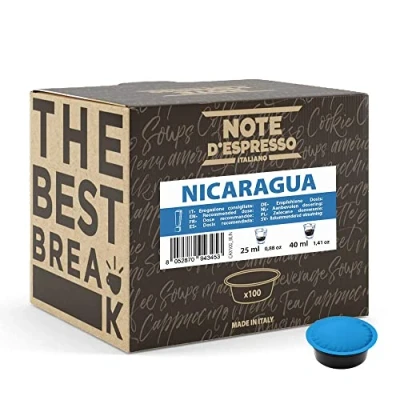Image de Note d&#039;Espresso Nicaragua Dosettes de Café Compatible avec les Machines LAVAZZA* A MODO MIO* 100 caps