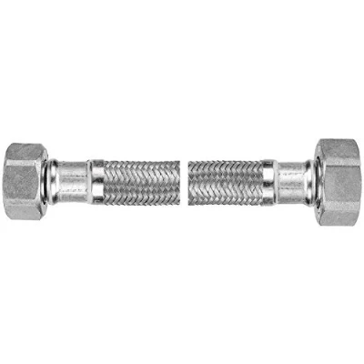 Image de Tuyau blindé DN15 1/2&quot; ÜM x DN10 3/8&quot; 800 mm de longueur en acier inoxydable flexible pression pour robinet