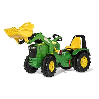 Image de Rolly Toys Tracteur John Deere rollyX Trac Premium avec Chargeur rollyTrac (dérailleur à 2 Vitesses, Frein Main, pour Enfants de 3 10 Ans, siège réglable, pneus Silencieux) 651078