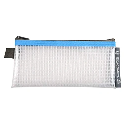 Image de Exacompta Ref 34110E Poches zippées en filet transparent Dimensions 80 x 180 mm, maille nylon de 0,3 mm Idéales pour ranger des documents et accessoires Couleurs assorties (lot 1)