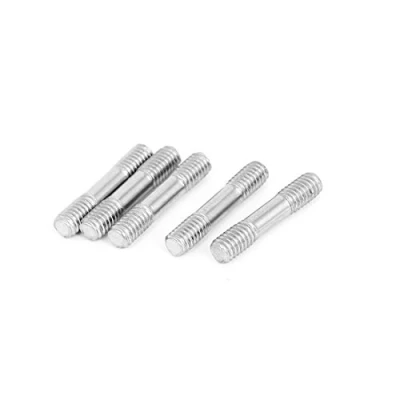 Image de sourcing map Goujon Double Extrémité Fileté Vis Boulon 304 Inox Acier M4 x 20mm 5Pcs