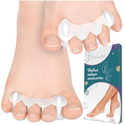 Image de HALUTO Premium Ecarteur orteil Correcteur hallux valgus Separateur Redresseur Correcteurs d&#039;orteils Toe spacer