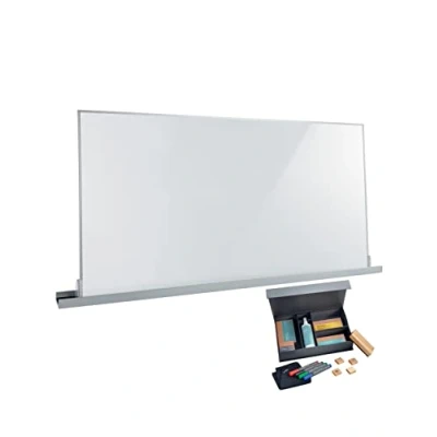 Image de SIGEL MUB05 Tableau blanc portable (90 x 180 cm), rail mural, boîte à outils, Meet up Set pour méthode agile