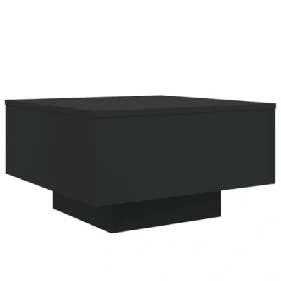 Image de vidaXL Table Basse avec lumières LED Noir 55x55x31 cm