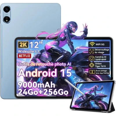 Image de Tablette OSCAL Pad 100 Android 15, 24 Go, 36 Go de RAM, 256 ROM, 9 000 mAh 24+256 bleu