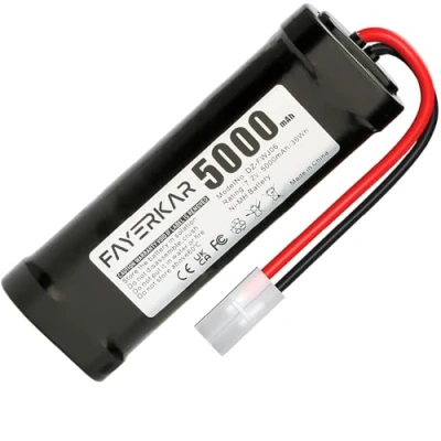 Image de Fayerkar Batterie NiMH 7,2 V 5000 mAh pour voiture télécommandée, camion, hélicoptère, LKW Truggy RC Hobby