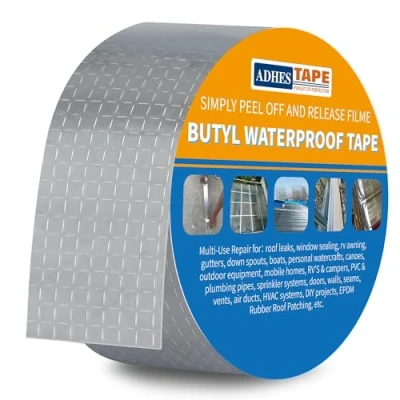 Image de ADHES Ruban Butyle éTanche En Butyle, Aluminium Bande D&#039;éTanchéIté, AdhéSif Haute Temperature, De RéParation Pour FaçAdes, Toiture, Toit, Toit Plat, 50mm x 5m
