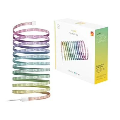 Image de Hombli Smart LED Strip Bande de 5 mètres 16 millions couleurs RGB avec 30 par mètre Lumière blanche et colorée Longueur personnalisable Commande à distance vocale IP65 Étanche