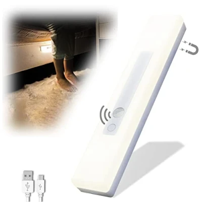 Image de KliKil Barre LED Lumineuse, Lampe Rechargeable sans Fil avec Eclairag LED, Lumiere Detecteur de Mouvement Intérieur, Escali, pour Placard, Blanc Choud