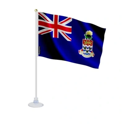 Image de Drapeau Mini Îles Caïmans 14 x 21 cm Polyester Ventouse incluse