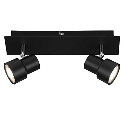 Image de Briloner Leuchten plafonnier LED, 2 flamme, projecteur rotatif et pivotant, 2x GU10, 5 Watt, 460 Lumen, 3.000 Kelvin, noir
