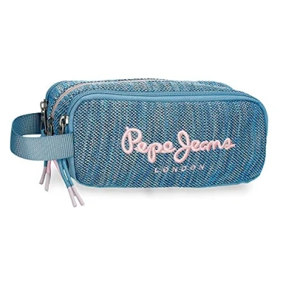 Image de Pepe Jeans Lena Trousse De Toilette Deux Compartiments Adaptable Bleu 26x16x12 cms Polyester