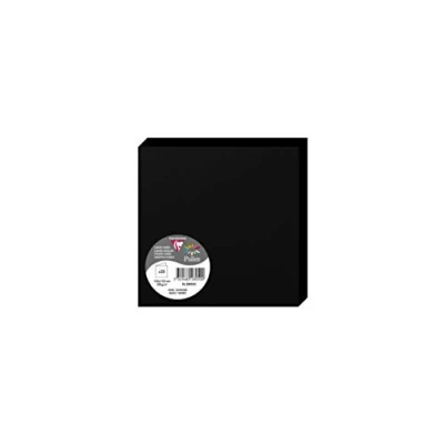Image de Clairefontaine 2805C Paquet de 25 Cartes Doubles Format Carré 13,5x13,5cm 210g/m² Coloris Noir Cartons d&#039;Invitation Evènements et Correspondance Gamme Pollen Papier Premium Lisse
