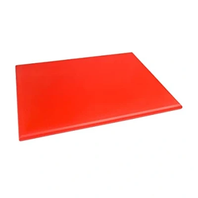 Image de Hygiplas Planche à découper haute densité, Code couleur rouge, Préparation des produits base de viande crue, Taille : 25 (H) x 600 (L) 450 mm, en PEHD, J047