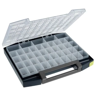 Image de raaco 134897 Boxxser 55 5x10 45 Mallette de rangement, Bleu/transparent