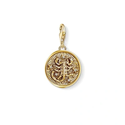 Image de Thomas Sabo Femmes Hommes Charm Pendentif Signe Zodiacal Scorpion Club Argent Sterling 925 plaqué or jaune 18 carats 1659 414 39
