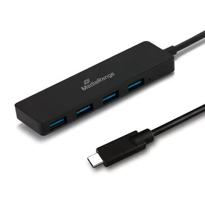 Image de MediaRange Répartiteur USB Type CTM vers 3.0 Noir 1:4